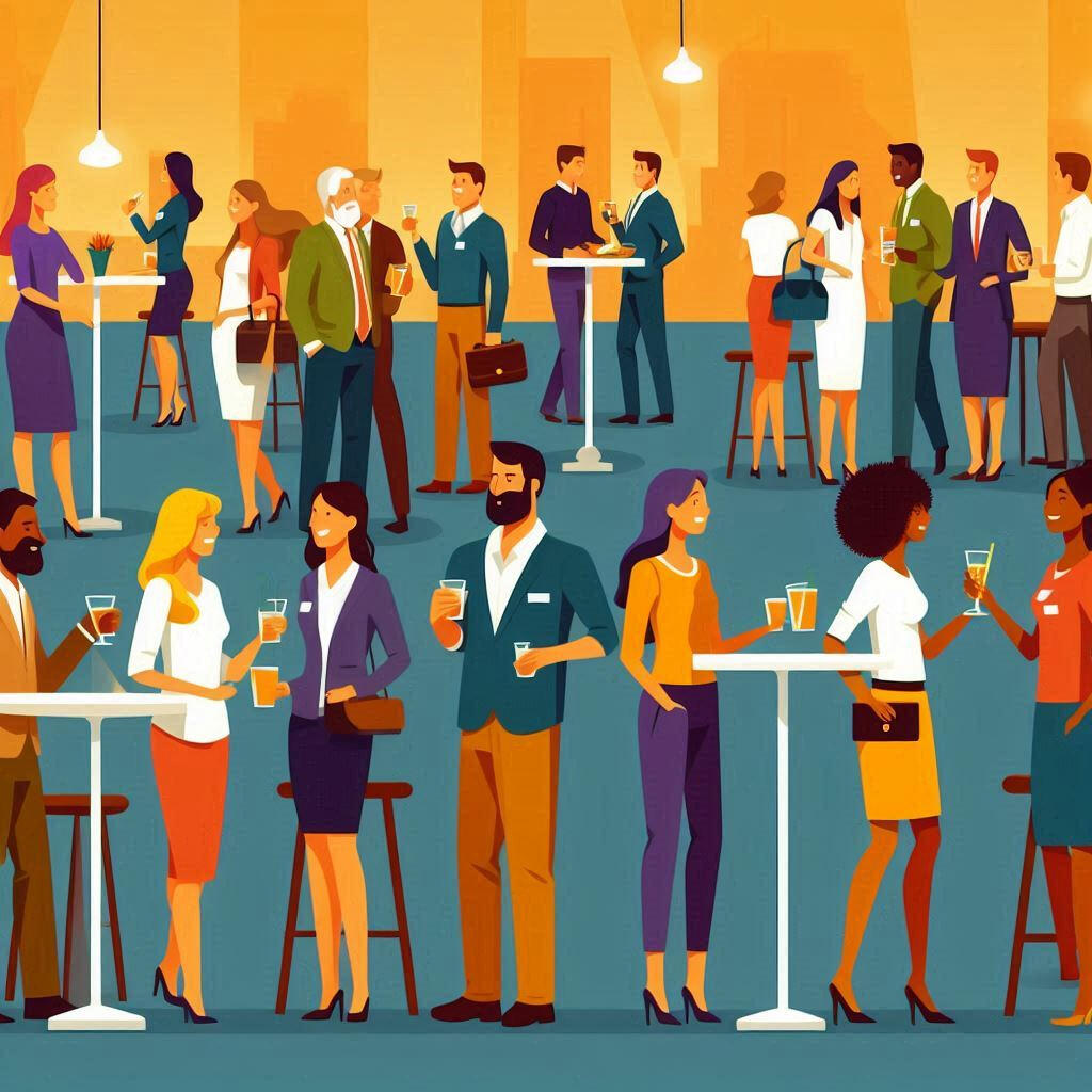 Networking Event Groups at networking event chatting